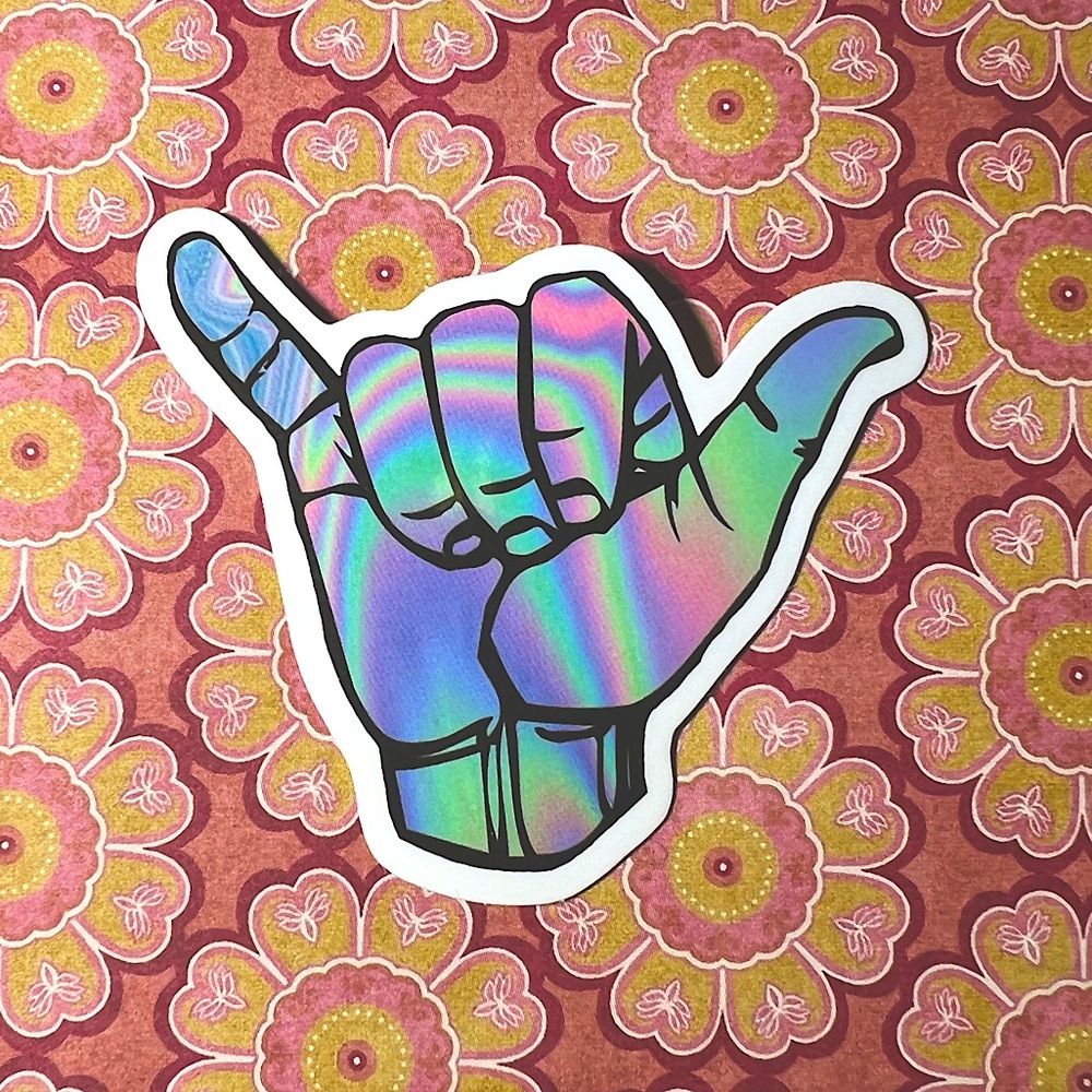 SHAKA Retro Vintage Groovy Metallic Holographic AESTHETIC Single Sticker